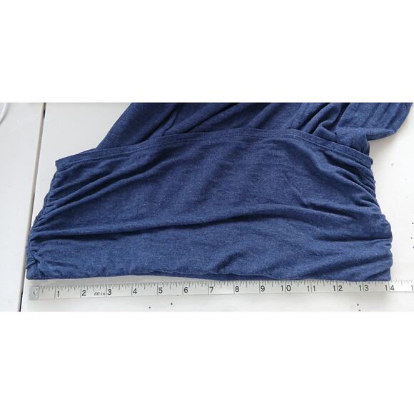 Max Studio Navy Blue Stretch Long Fold Midi Swing Skirt Womens MD Y2K 90s - Picture 8 of 10